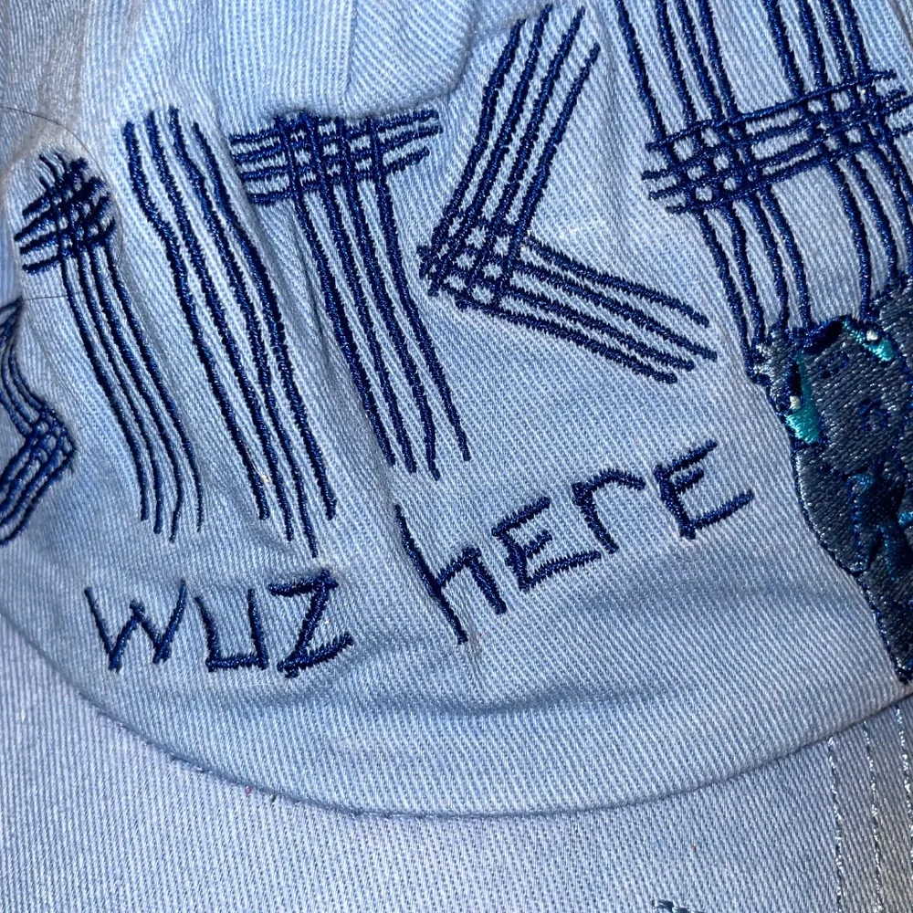 Disney Parks Youth Lilo & Stich EmBroidered Scratched WUz Here Cap Hat Cotton‎